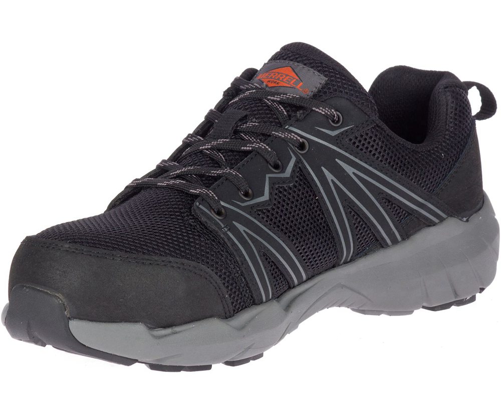 Merrell Work Shoes Black - Fullbench Superlite Alloy Toe SD+ Wide Width - Mens 38JNMESQV